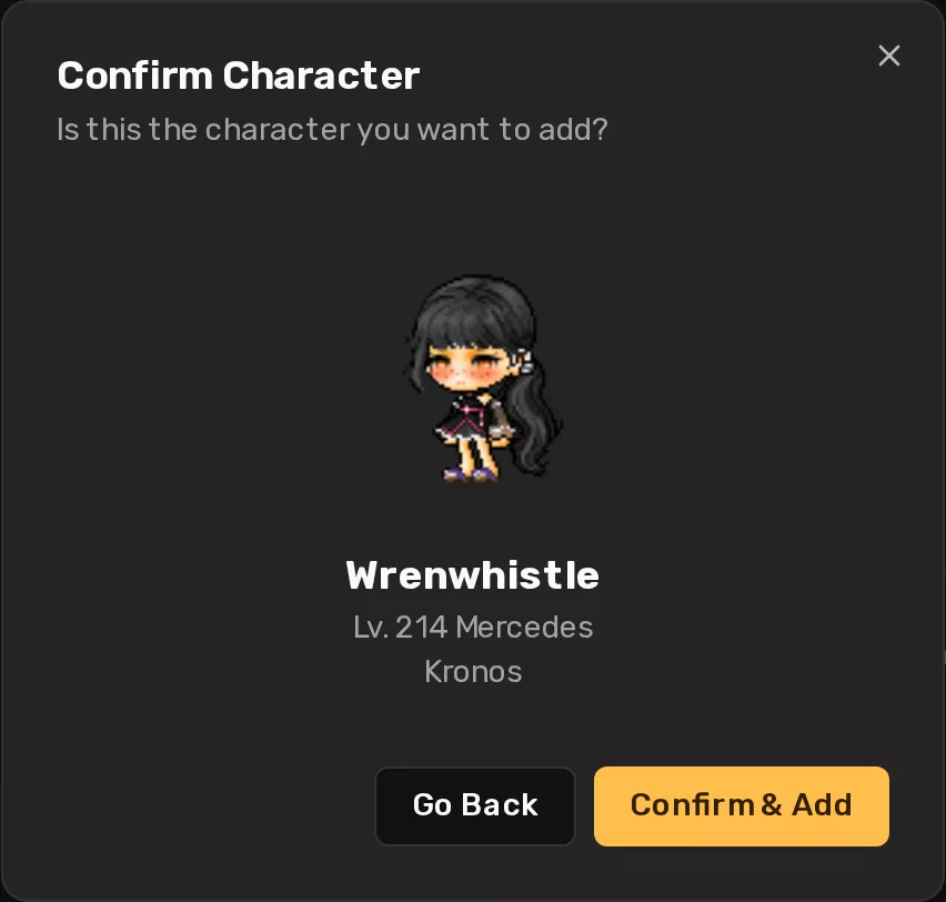 The Confirm Character dialog showing a level 214 Mercedes on Kronos